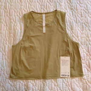 LuLulemon Sculpt Tank Cropped in Hazel Green